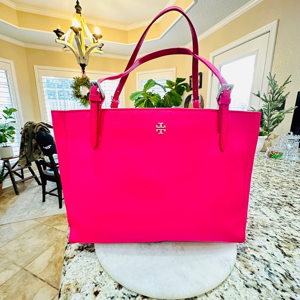 Tory Burch Hot Pink Leather Tote
